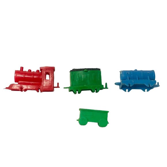 Toy Train Cars Plastic Giant Hong Kong Miniature Engine Coal Green Red Blue - Picture 1 of 16